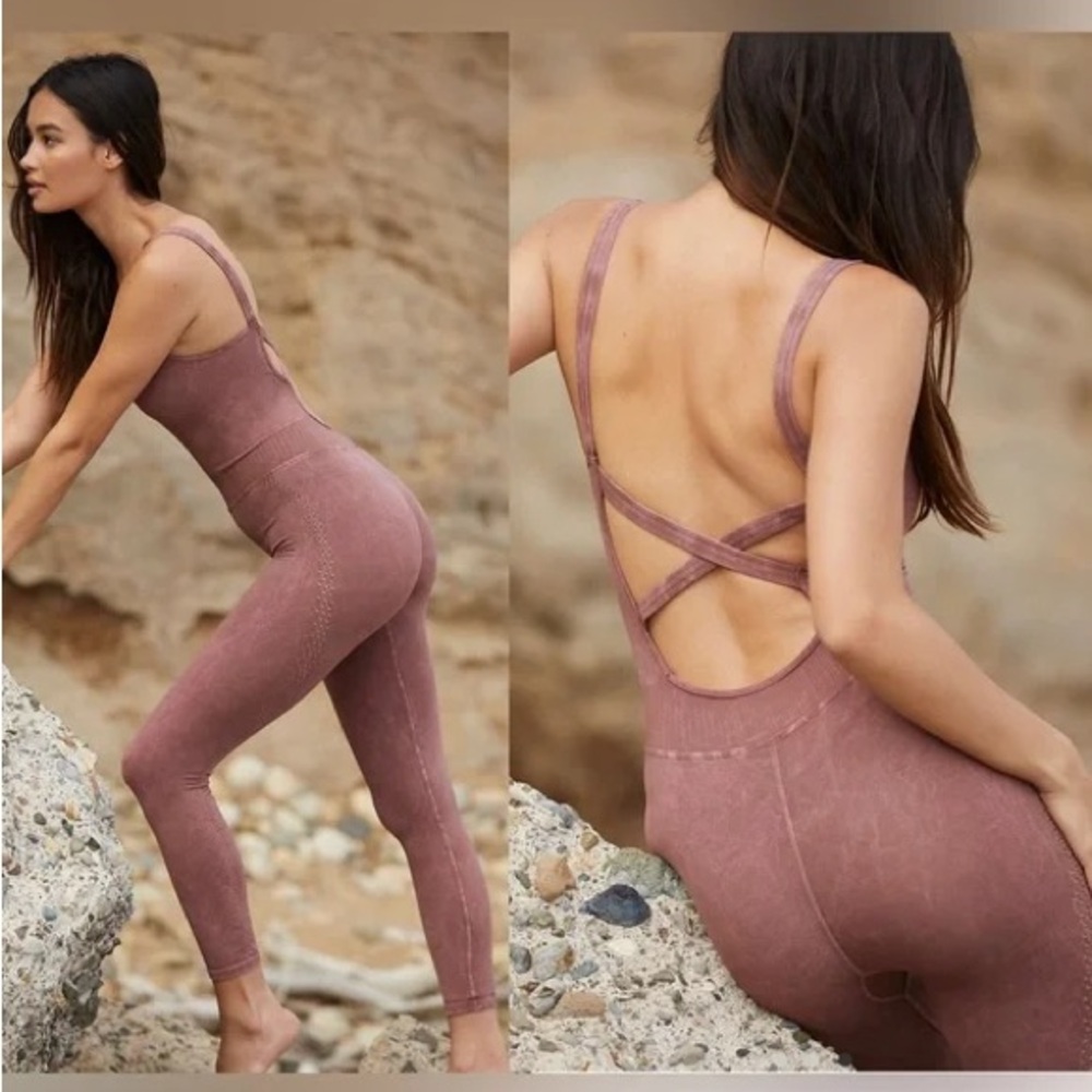 Free People Good Karma Onesie in Nutmeg